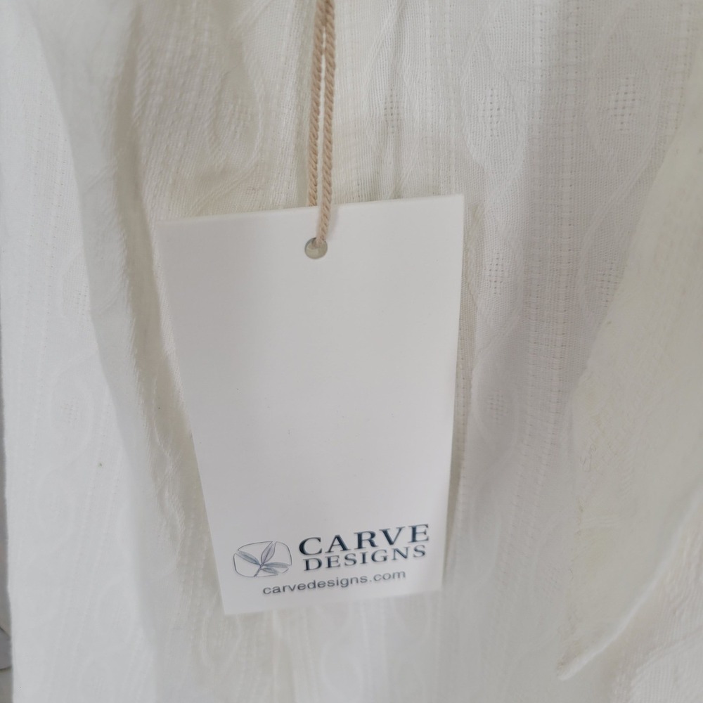 Carve Designs Midi Dress Womens Large White Organic Cotton Tie Back NWT Rayne - Picture 10 of 13